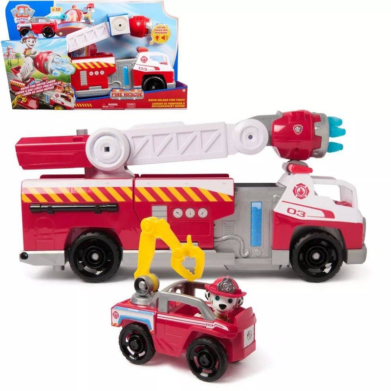 PAW PATROL شاحنة إطفاء باو باترول إنقاذ سريع إعادة تحميل ديلوكس (50.8 سم، أحمر) - Image 2